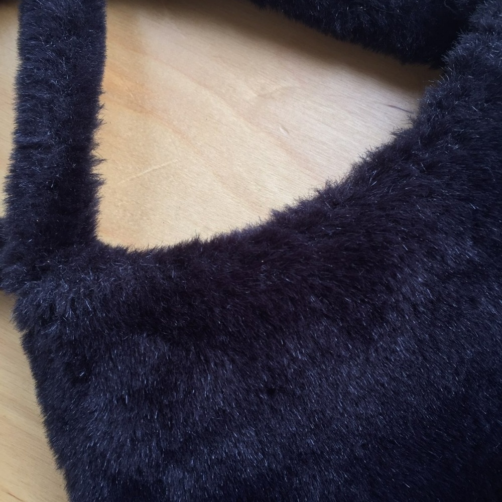 Vintage bag in faux fur black